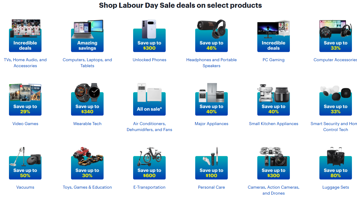 bestbuy : 노동절(Labour Day - 9월 7일 월요일) 연휴를 맞아  대규모 노동절 세일(Labour Day Sale) 프로모션